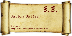 Ballon Balázs névjegykártya