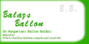balazs ballon business card
